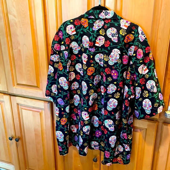 David Carey Originals Sugar Skull Hawaiian Shirt 3X - Picture 3 of 7